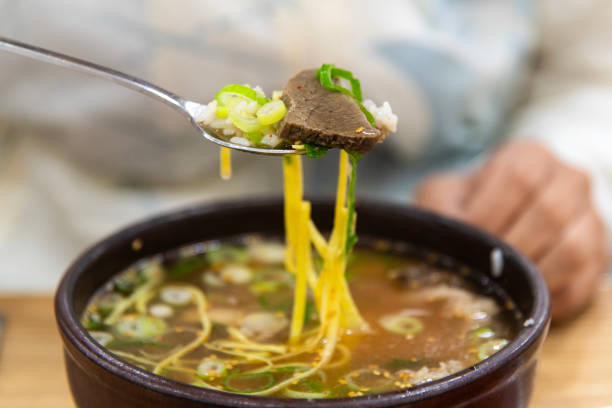Rice and miso soup.
