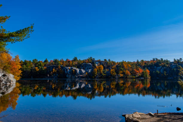 istock Reflection of fall colors on a lake 2190146767