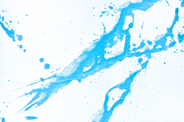 istock Blue watercolor background. Acrylic hand painted splash isolated on white background. Abstract acrylic paint splatter. Fashion and beauty. Indigo tone. Close up. 2190148720