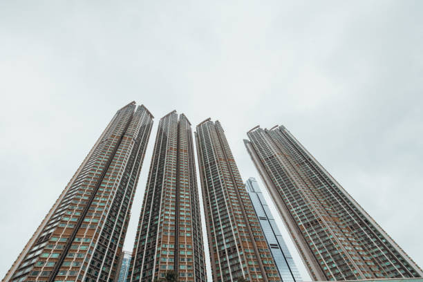 istock Modern Skyscrapers Against Cloudy Sky 2190153134