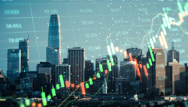 istock San Francisco skyline with financial chart overlay on a digital concept background. 2190159107
