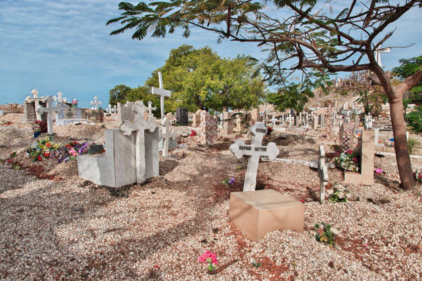 Fadiouth island, Senegal - 26 Dec 2021: The old cemetry on Fadiouth island, Senegal