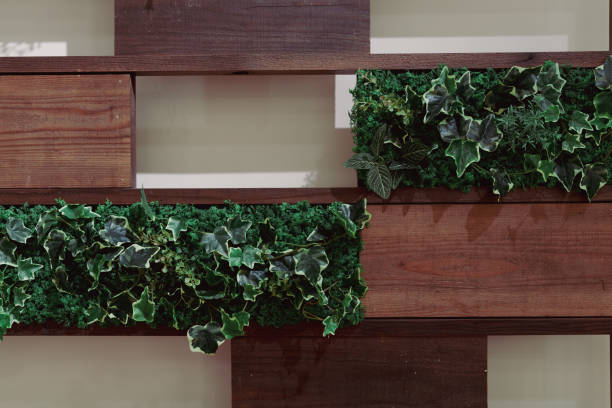 istock Stylish flower beds installed on the wall 2190164461