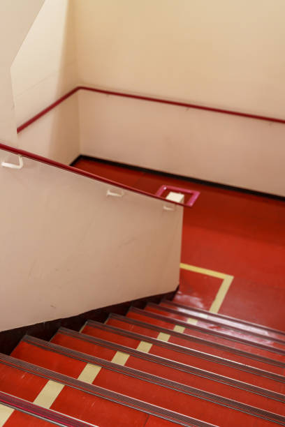 istock Material of the red staircase in the building 2190167544