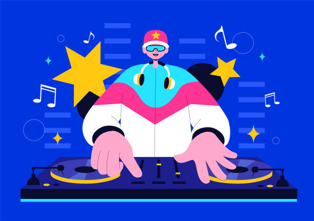 istock DJ Vector Illustration Featuring a Young Musician Wearing Headphones, Mixing Music on a Turntable, Nightlife Club Lifestyle at a Nightclub Party 2190169869