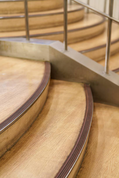 istock Stylishly shaped staircase divided into left and right sides 2190170796