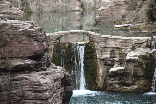 A Waterfall in the Canyon at Yuntai Mountain in Henan, China