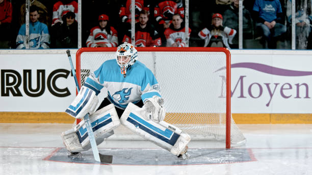 istock Ice Hockey Goalie Ready to Defend the Net 2190174640