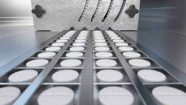 istock Industrial pill production process at a pharmaceutical facility in a modern manufacturing environment 2190175396