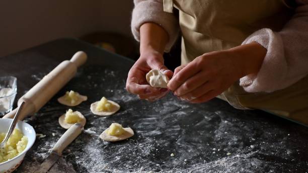 istock Making Homemade Potato Stuffed Dumplings 2190187563