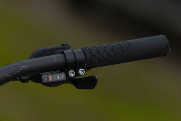 istock A detailed close up view of a bicycle handlebar with a shifter 2190187639