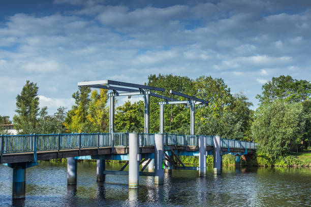 istock White bridge in the harbor in Toenning, Schleswig-Holstein, Germany 2190189287