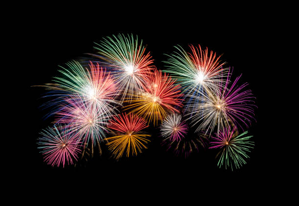 istock Beautiful variety fireworks display on sky at night for celebration and anniversary 2190194485