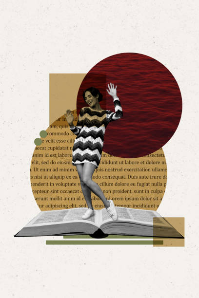 istock Vertical photo collage of happy girl dance open book reader text education bookworm library visitor study relax novel concept 2190195695