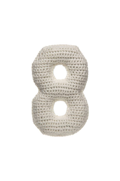 istock A crocheted number 8 in white yarn, isolated on a white background, perfect for educational materials, crafts, or decorative purposes. 2190196142