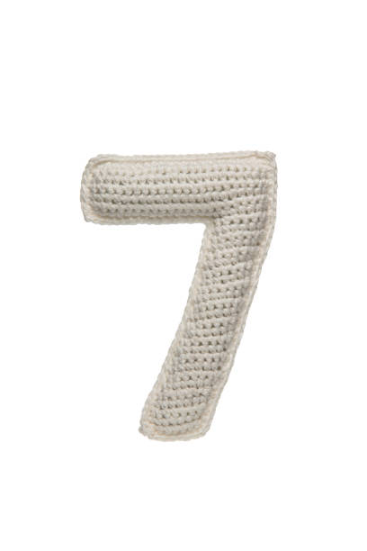 istock A crocheted number 7 in white yarn, isolated on a white background, perfect for educational materials, crafts, or decorative purposes. 2190196145