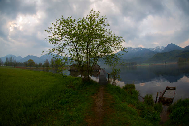Kochelsee (Lake Kochel) in Bavaria Germany and is a popular tourist destination.
