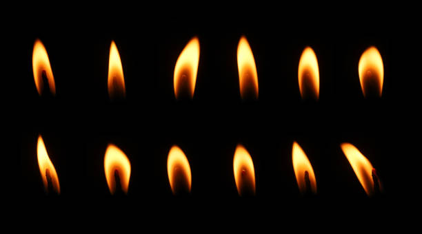 istock Candlelight and flame Black illustration lights with dark background at night, bright celebration, a funeral with death in a cemetery. 2190201291