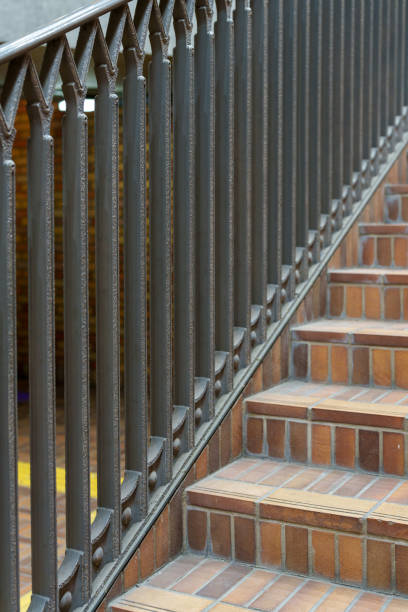 istock Staircase made of bricks at night illuminated by lights 2190201384