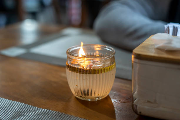 istock Decorative candle in a glass. Its can be found in the restaurants. Its function is to repel flies 2190202429