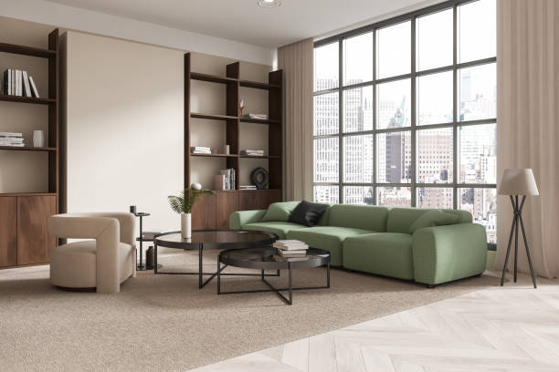 istock Modern Living Room with Green Sofa. 3D Rendering 2190202592