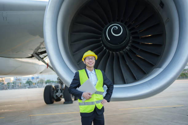 istock Aircraft maintenance technician upper body portrait 2190205821
