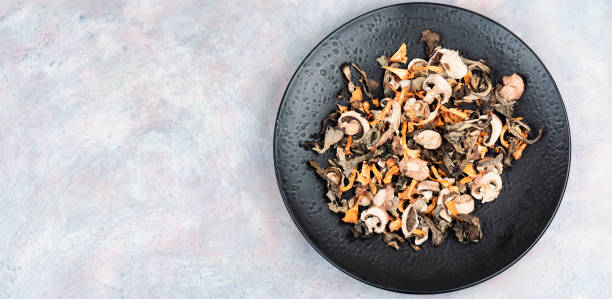istock Assortment of dried mushrooms. 2190210416