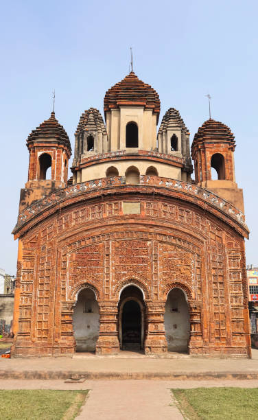 istock Front view of the terracotta-adorned Radha Binod Temple, Joydev Kenduli, Birbhum, West Bengal, India. 2190210972