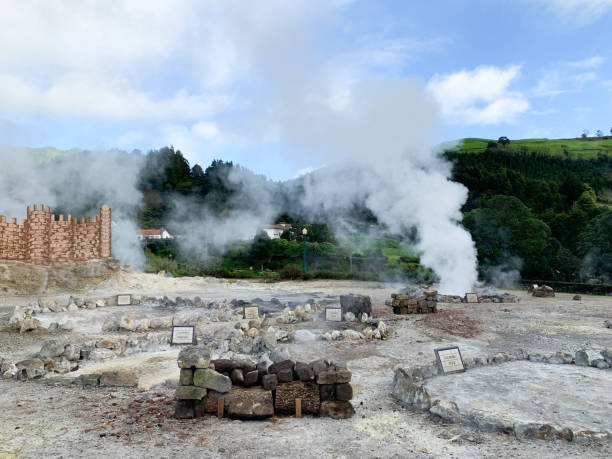 istock Volcanic steam rising from geothermal vents 2190211420