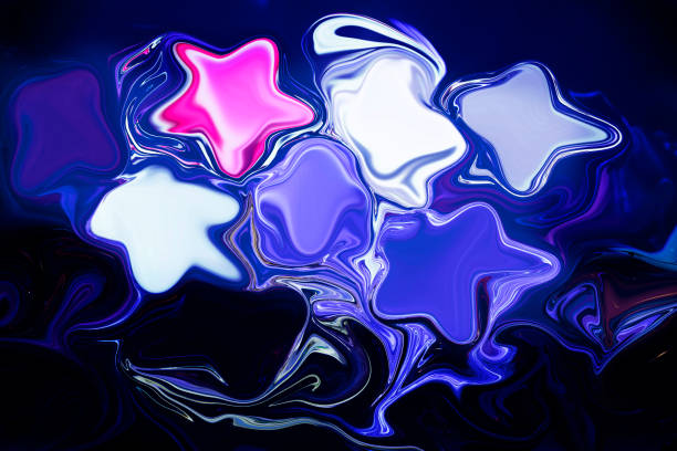 Abstract background of blurred multi-colored stars.