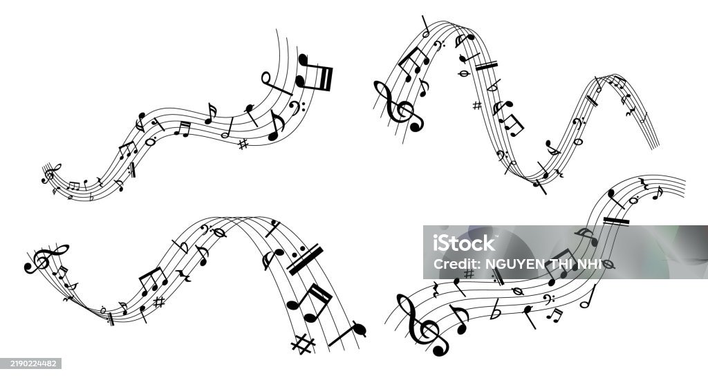 Note Key Sign Vector Sheet Music Musical Notes Melody Musical Key Signs Treble Clef ...