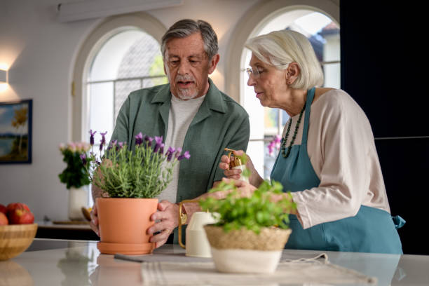 istock Senior Couple Caring for Indoor Plants 2190227108