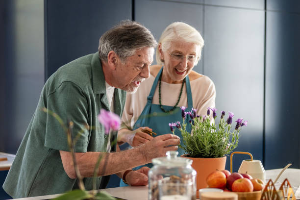 istock Elderly Couple Enjoying Gardening Indoors 2190227117