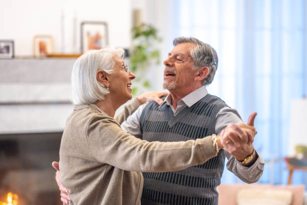 istock Close-up of a Joyful Elderly Couple Dancing Together 2190227850