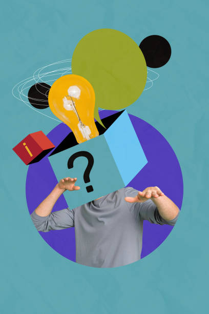 istock Vertical photo collage of anonym man wear question mark box bubble talk light bulb idea business finding isolated on painted background 2190228519