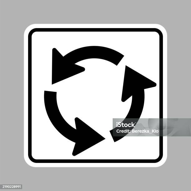 Sign For Circulation Roundabout Circulation Sign Arrows Vector Stock Illustration - Download ...
