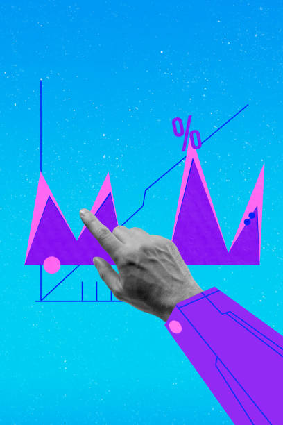istock Vertical art banner collage of hand point index finger graph development success statistics growth interface percentage symbol 2190229055