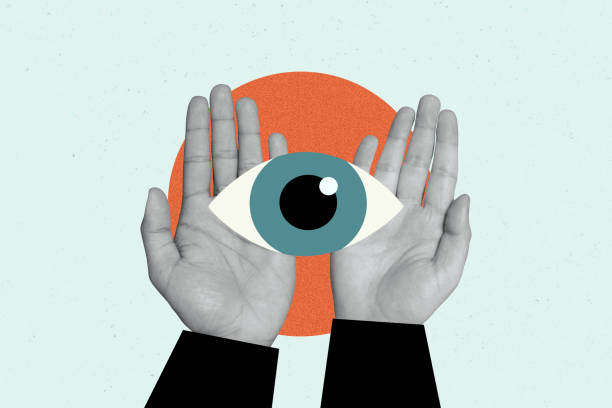 istock 3d sketch poster trend collage image of human hands hold third eyeball esoteric freemason spy control eyesight observer stare 2190230199