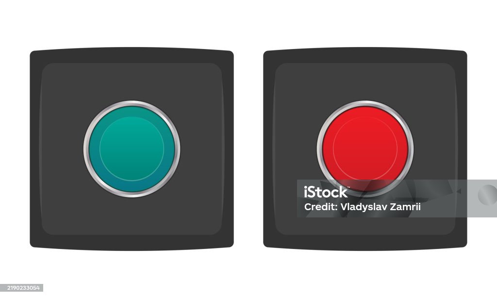 Button Box Icono Black Push Button Boxes With Red And Green Buttons Stock Illustration ...