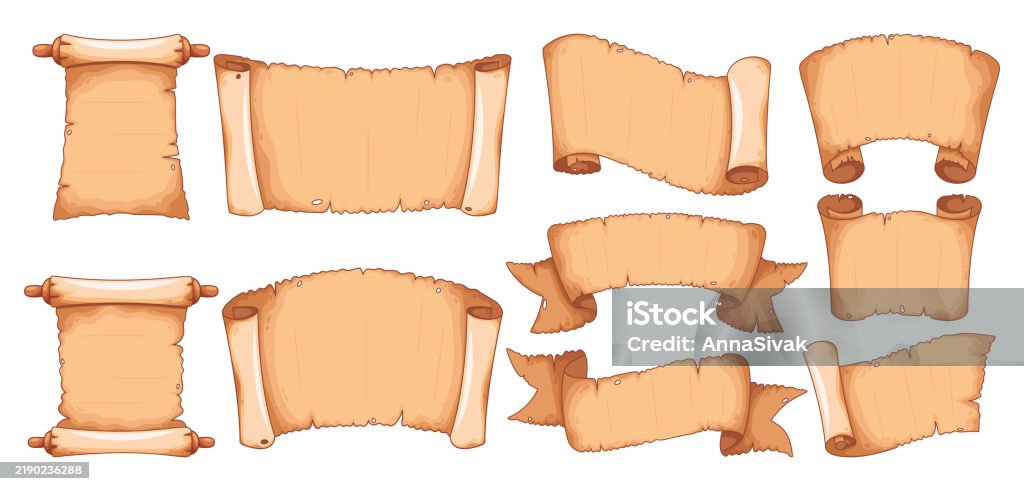 Empty Parchment Old Blank Parchment Paper Scrolls Empty Antique Papyrus Ancient ...