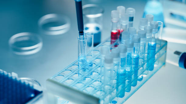 istock Close Up of an Anonymous Scientist Conducting Experiments for Pharmaceutical Development. Researcher Using a Micropipette for Filling Special Laboratory Glassware with Liquid Samples 2190238956