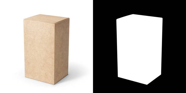 istock Blank cardboard box for natural or ecological product isolated with alpha channel for clipping. 3D Rendering 2190239914