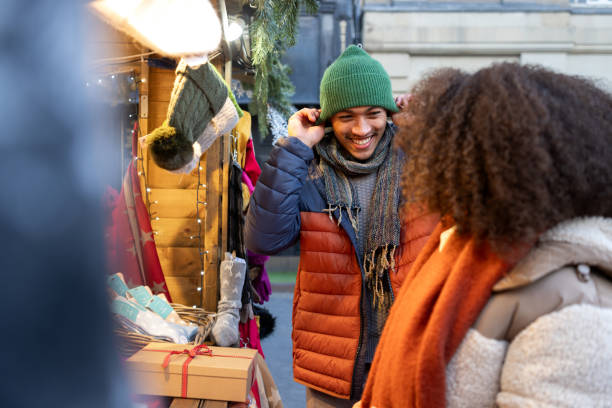 istock Festive Christmas Market Shopping 2190240161