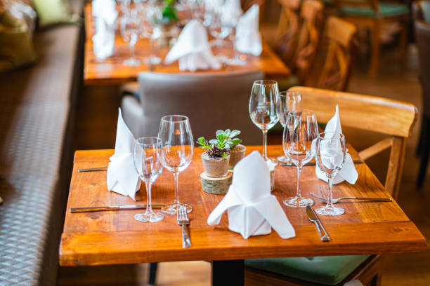 Elegant Table Setting With Decorated Dining Arrangements in a Cozy Restaurant Ambiance