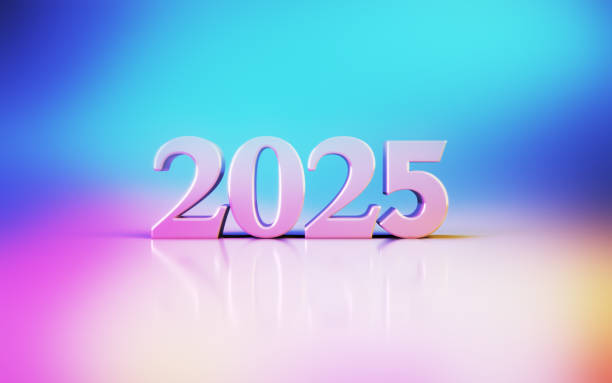 istock New Year 2025 Sitting on Soft Blue Pink Orange Background 2190244408