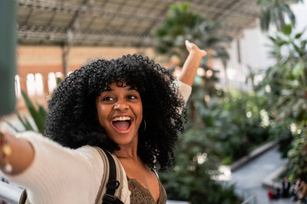 istock Joyful traveler exploring indoor garden 2190245258