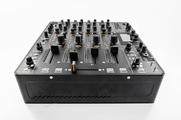 istock Professional DJ Audio Mixing Console Featuring Multiple Controls and Faders for Live Music Mixing 2190246787