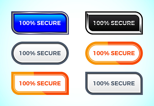 Secure Button 100 Secure Button Set Of Different Shapes And Colors Suitable For ...
