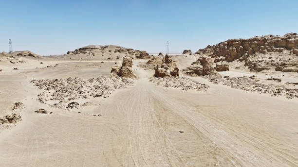 Yardang Landform,Devil's City in the Qaidam Basin,China,Asia.