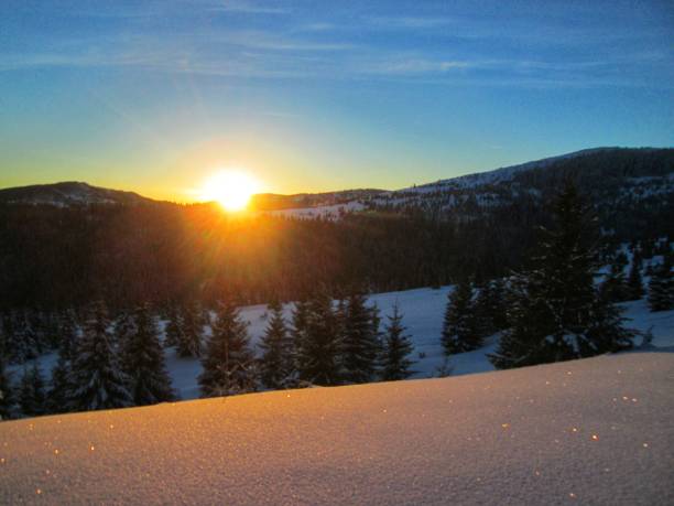 istock Winter Sunrise in the Mountains 2190257558